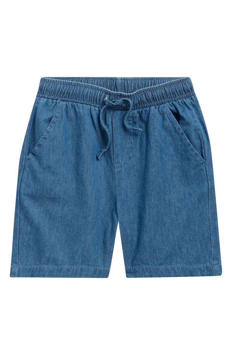 MILES THE LABEL Kids' Cotton Chambray Shorts, Main, color, Blue Denim