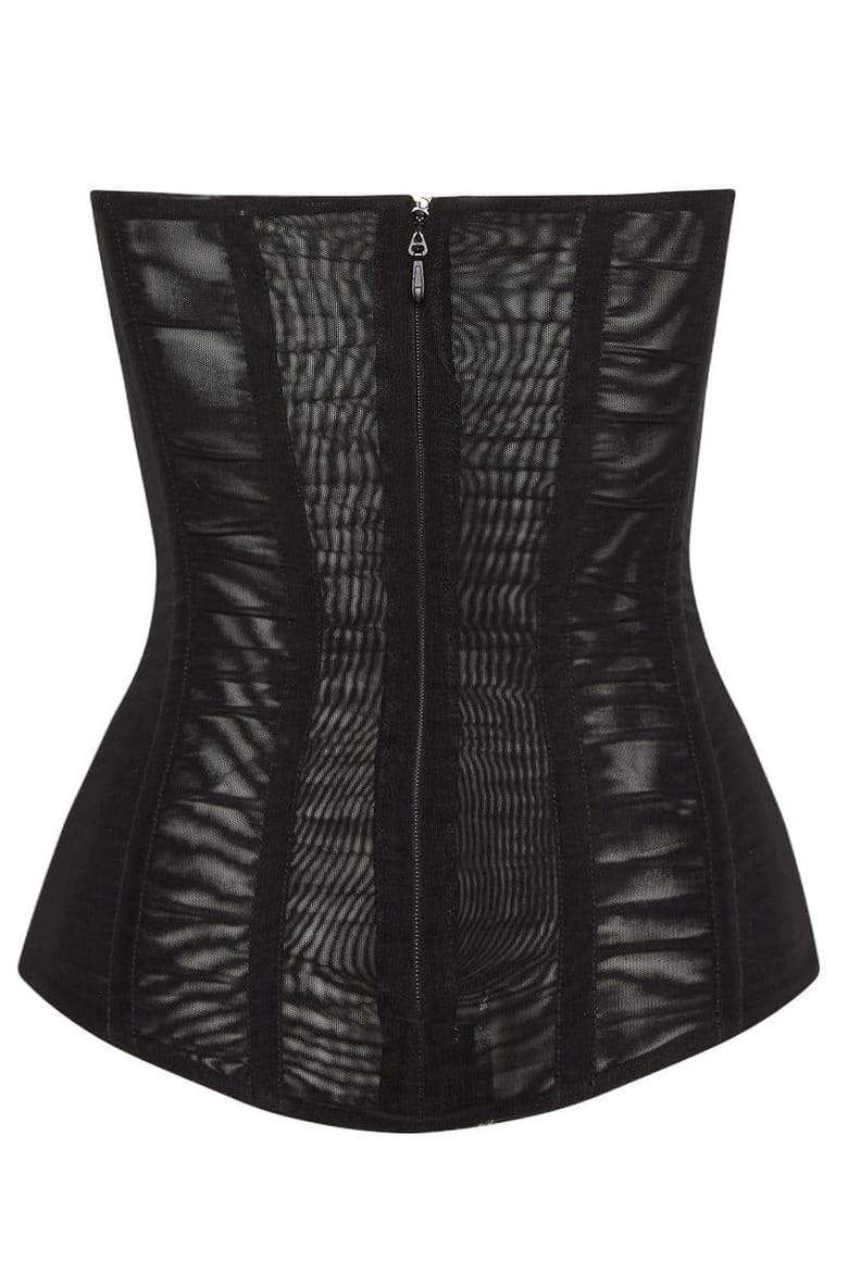 Muse Mesh Corset Top, Alternate, color, Black