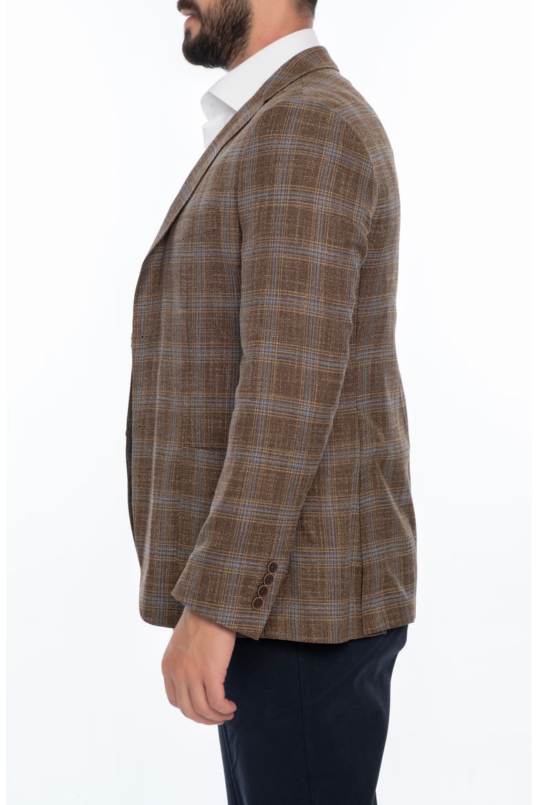 Plaid Sport Coat, Alternate, color, DARK BROWN