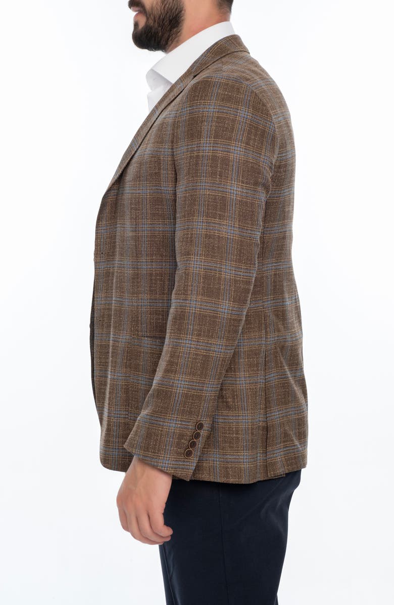 VELLAPAIS Plaid Sport Coat, Alternate, color, Dark Brown