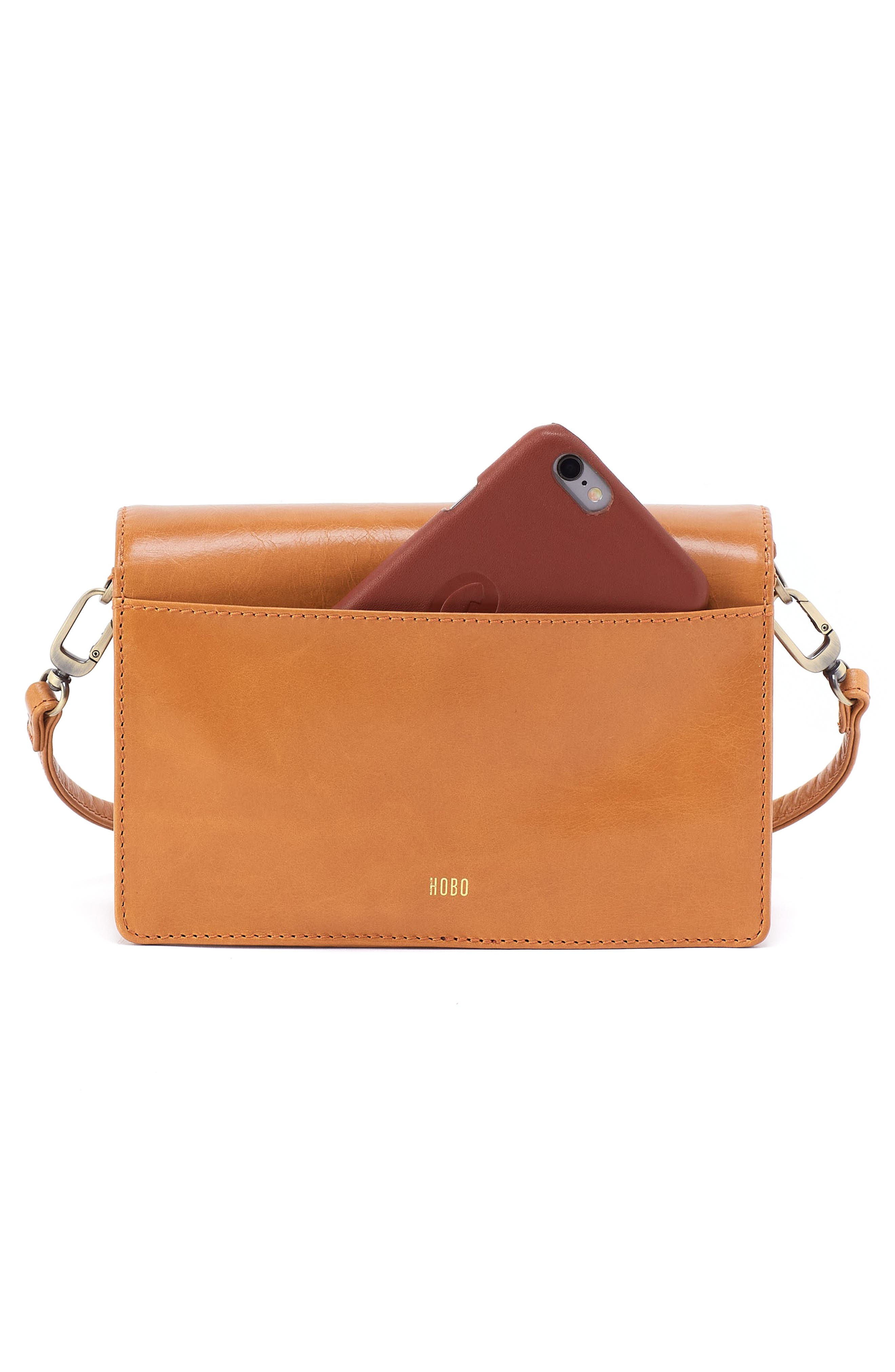 Jill Leather Phone Crossbody Bag, Alternate, color, NATURAL