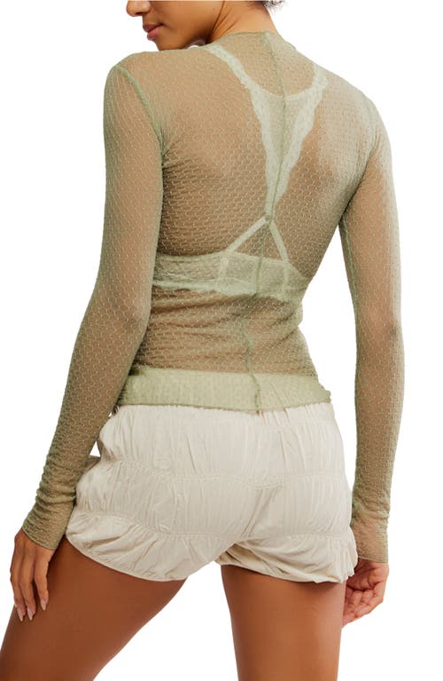 Free People Minding My Business Sheer Top In Green