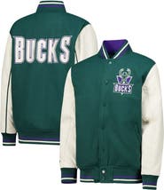 Mitchell & Ness Youth Mitchell & Ness Hunter Green Milwaukee Bucks Full-Snap Varsity Jacket