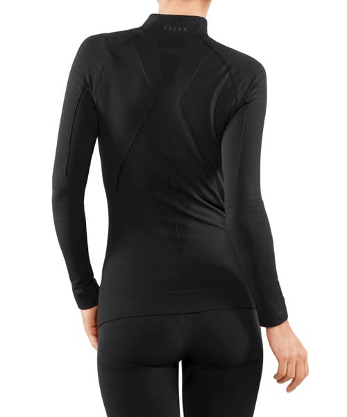 Falke Ergonomic Sport System Womens Black Brand-print Fitted Stretch-woven Top In Black