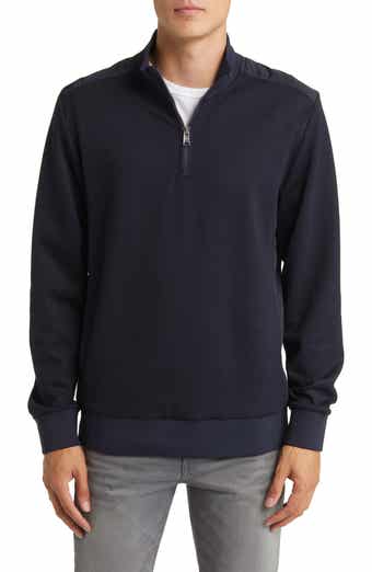 BOSS Sidney Half Zip Cotton Blend Pullover