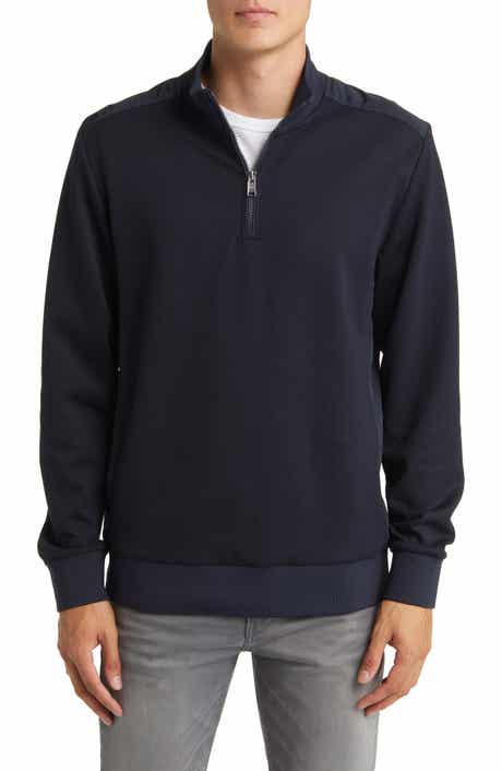 BOSS Sidney Half Zip Cotton Blend Pullover
