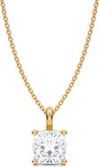 ALLUREZ Cushion Solitaire Lab Diamond Pendant Necklace 14K 2.0ct