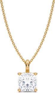ALLUREZ Cushion Solitaire Lab Diamond Pendant Necklace 14K 2.0ct