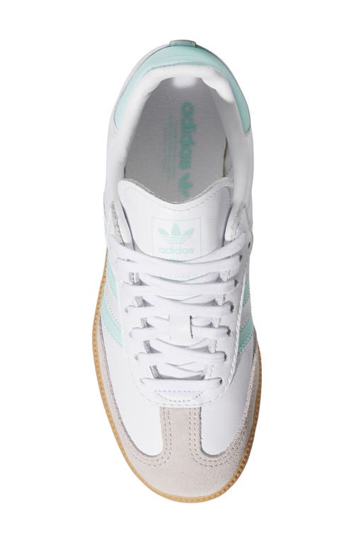 Adidas Originals Samba Og White/aquamarine Sneaker In White/semi Flash Aqua/gum