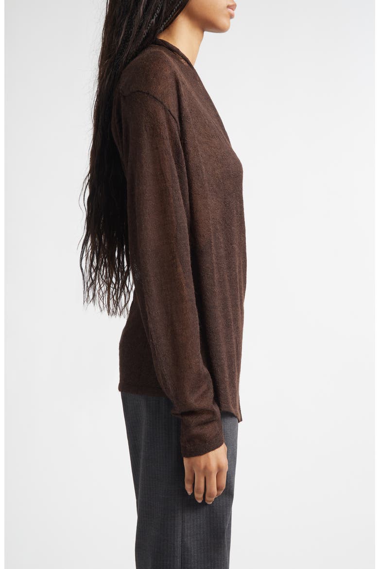 Sudi Baby Alpaca & Merino Wool Blend Wrap Sweater, Alternate, color, BROWN