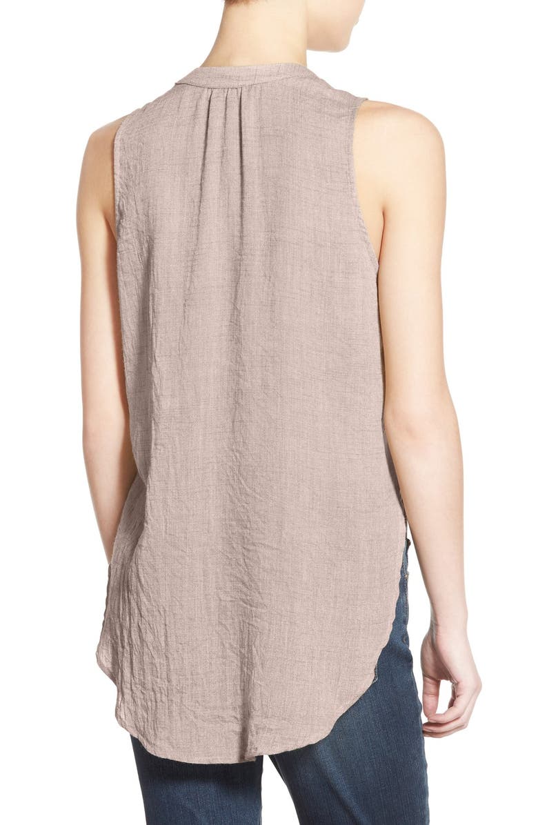 All in Favor Lace-Up Sleeveless Henley Top, Alternate, color, 