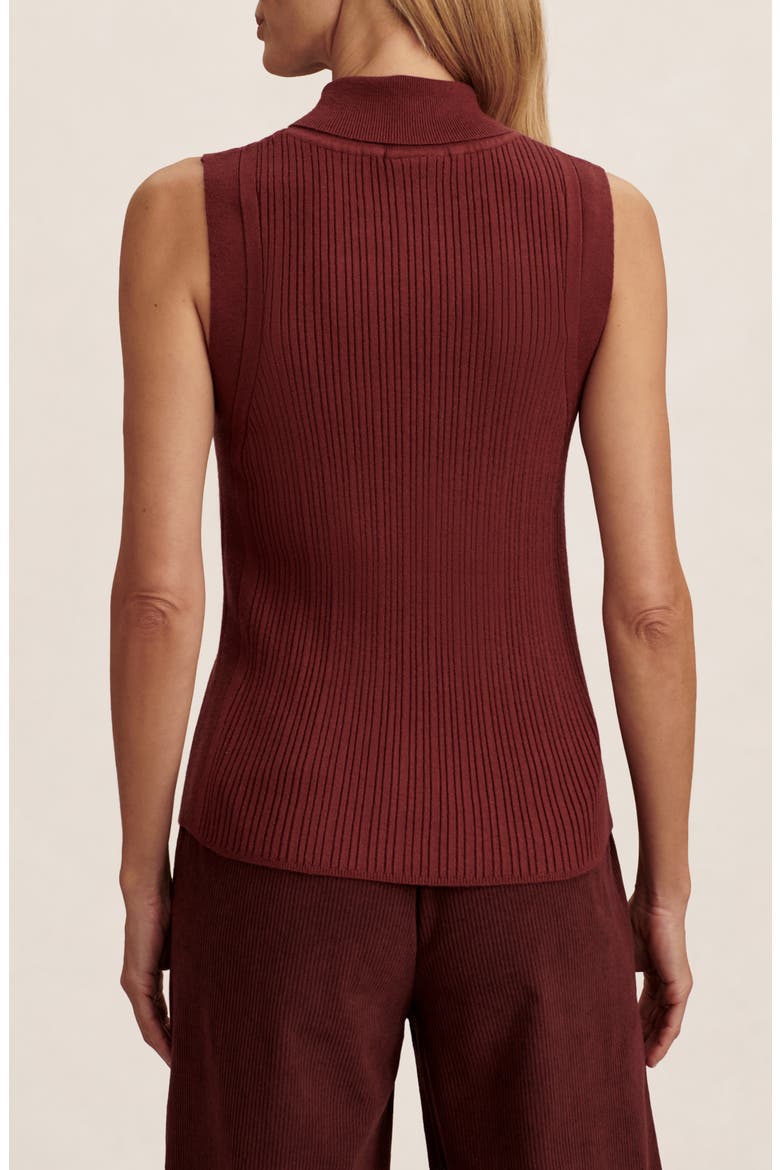 Anastasia Sleeveless Turtleneck, Alternate, color, NEW MAROON