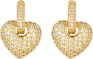EYE CANDY LOS ANGELES Golden Hearts CZ Huggie Earrings