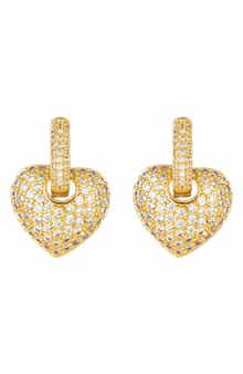 EYE CANDY LOS ANGELES Golden Hearts CZ Huggie Earrings