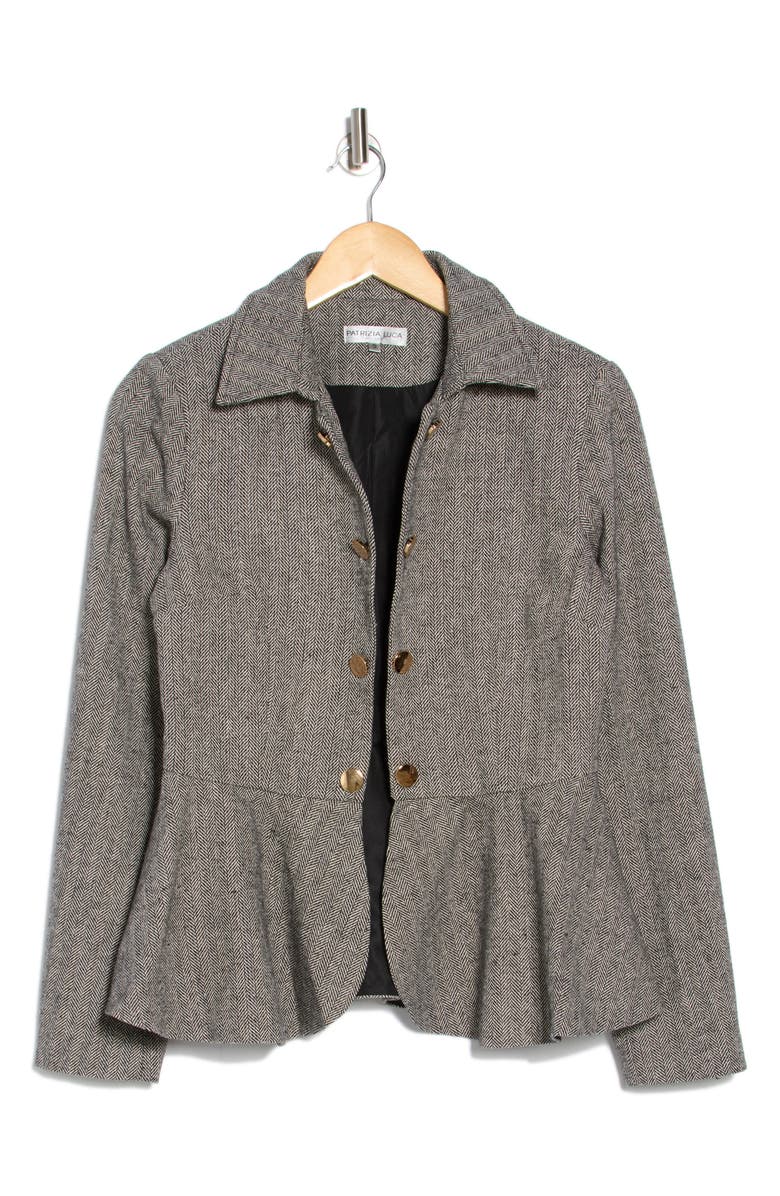 PATRIZIA LUCA Herringbone Peplum Jacket, Alternate, color,