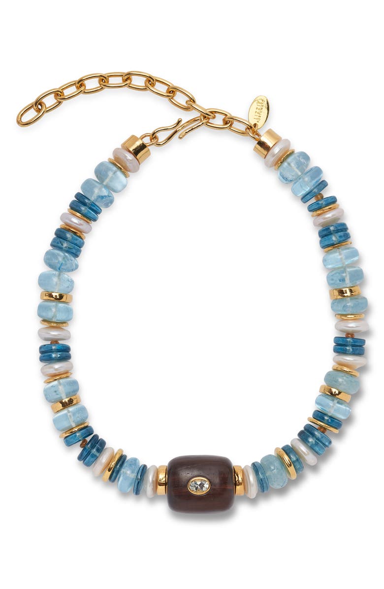 Lizzie Fortunato Blue Moon Beaded Collar Necklace, Main, color,