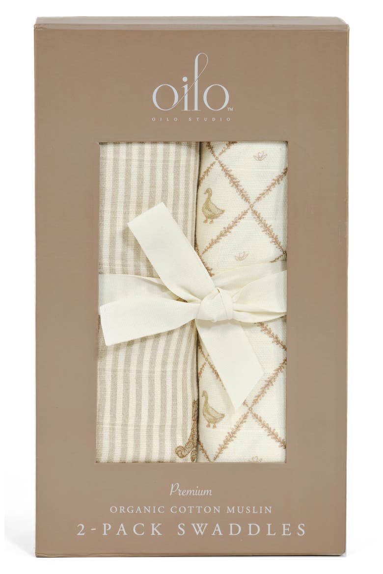 2-Pack Organic Cotton Muslin Swaddle Blankets, Alternate, color, DUCKS/ BEARS