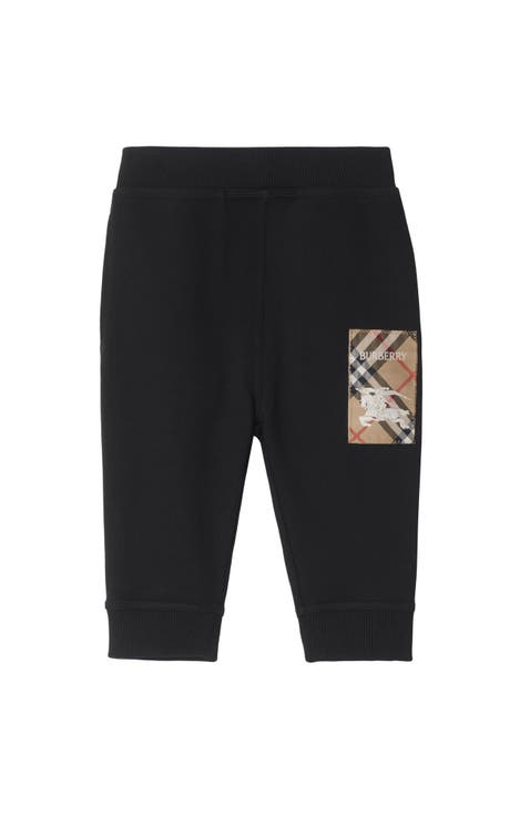 Check Label Cotton Jogging Pants