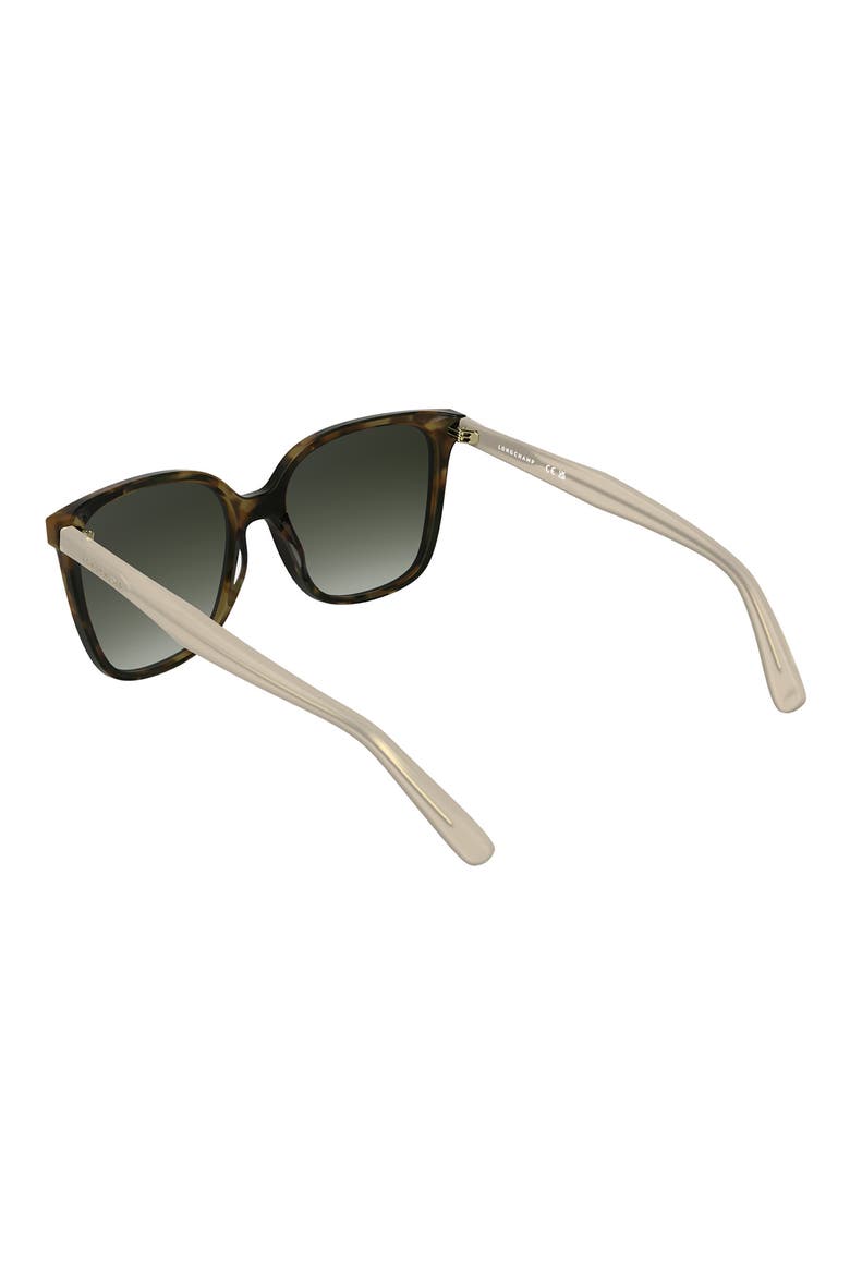 Le Pliage 55mm Gradient Modified Rectangular Sunglasses, Alternate, color, KHAKI HAVANA