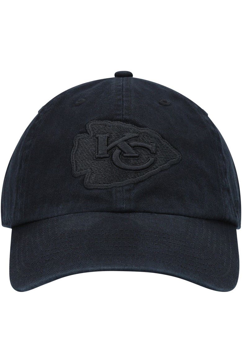 Men's '47 Black Kansas City Chiefs Team Tonal Clean Up Adjustable Hat, Alternate, color, Black