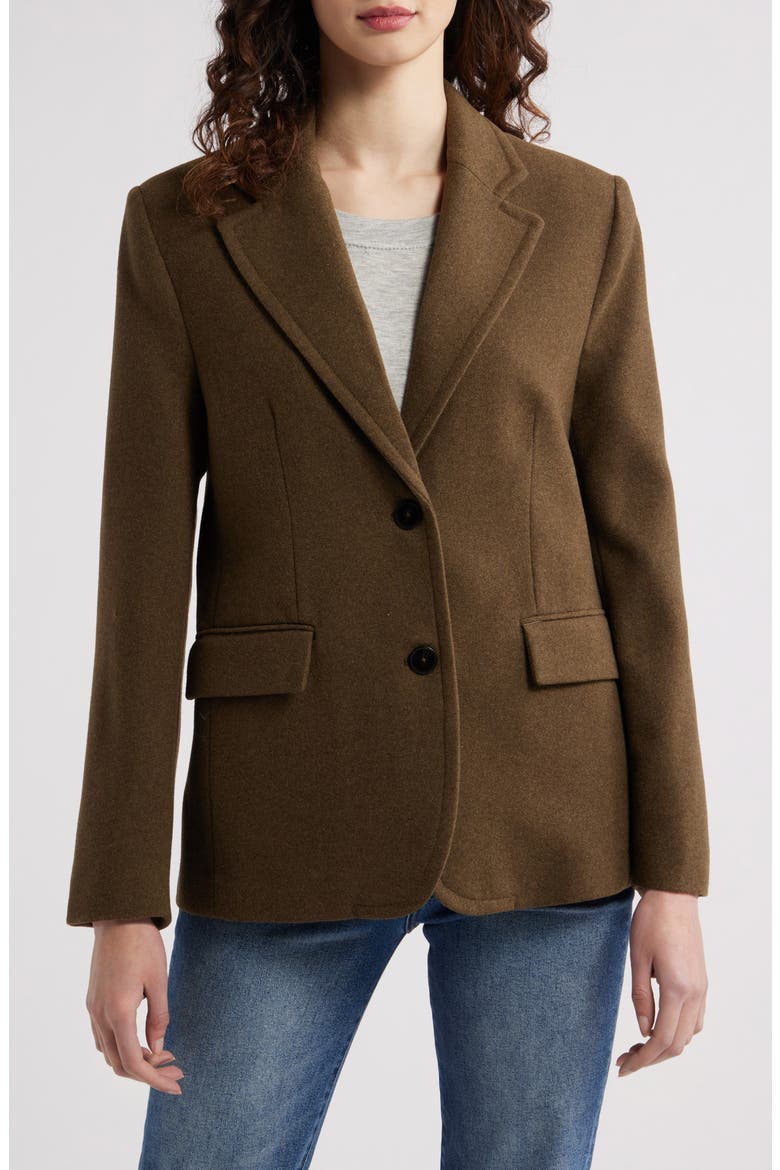 Wool Blend Blazer, Alternate, color, BEIGE - KHAKI