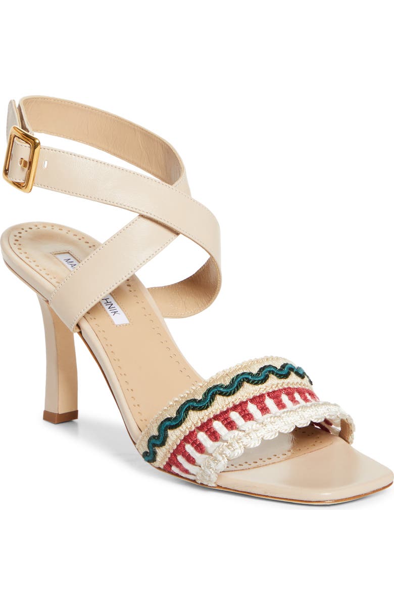 Manolo Blahnik Mabeco Ankle Strap Sandal, Main, color, Yemb 943E/Yemb 943F/Mnud 2601