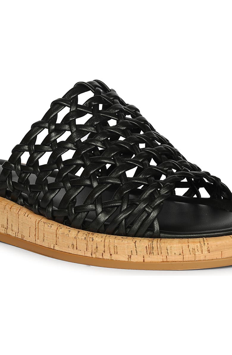 Jelavu Cloud Woven Leather Cork Slide Sandal, Alternate, color, Black