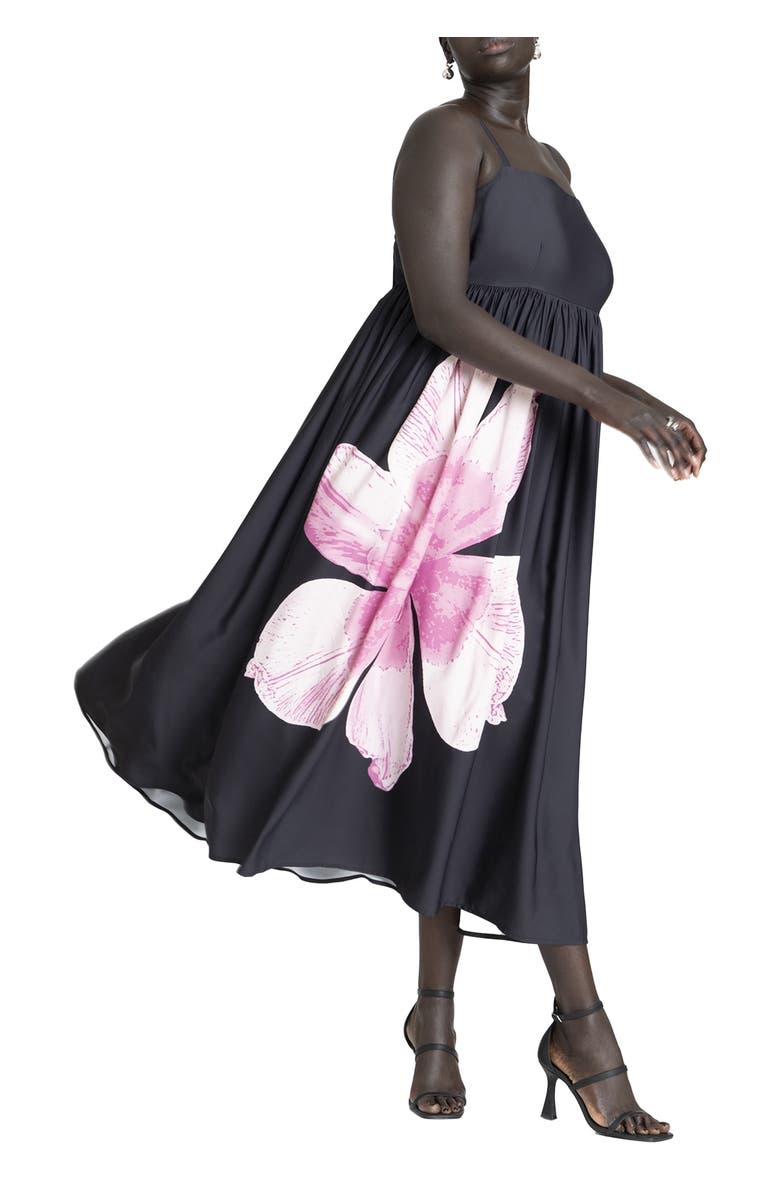 ELOQUII Printed Flower Maxi Dress, Main, color, Floral Photo