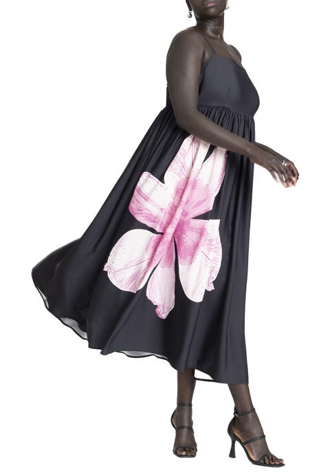 Printed Flower Maxi Dress