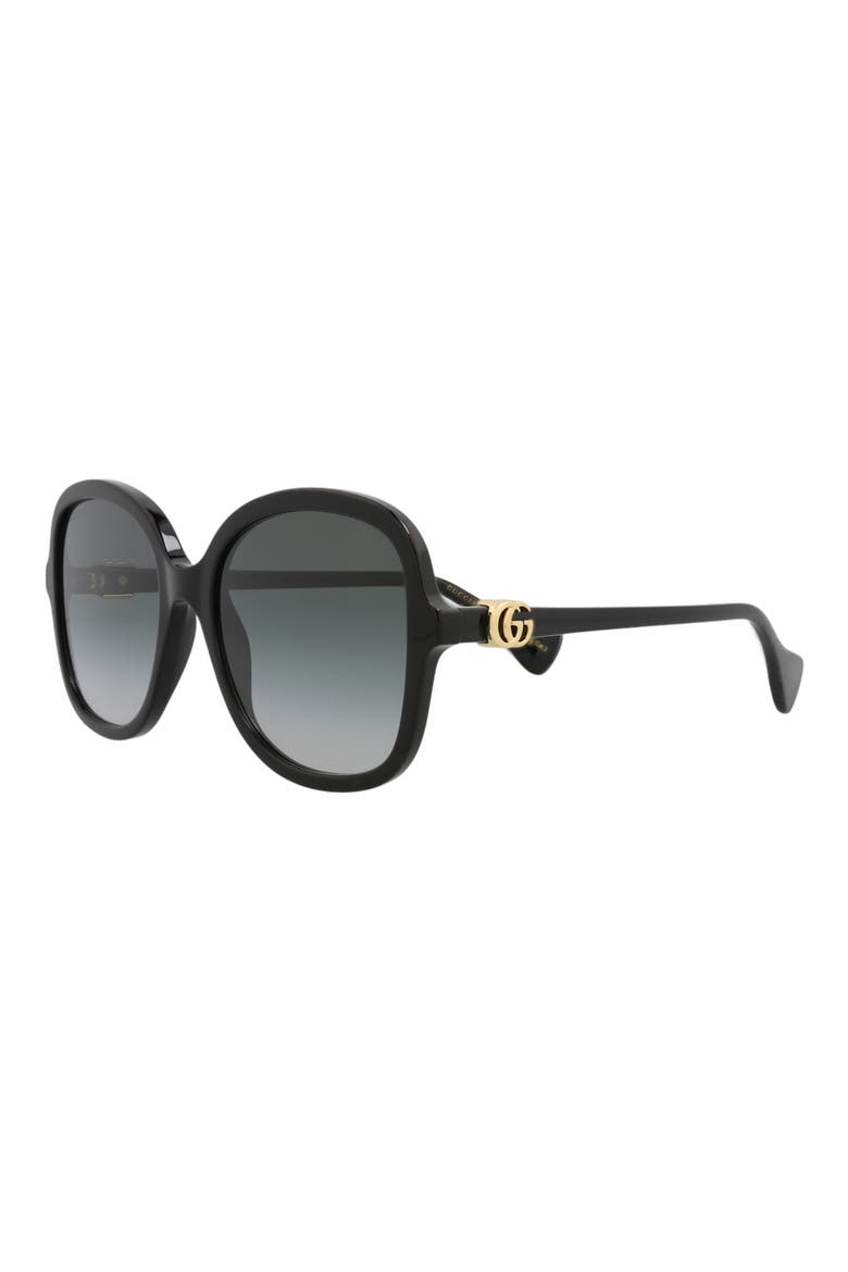 56mm Butterfly Sunglasses, Alternate, color, BLACK BLACK GREY