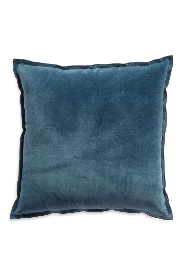 Velvet Accent Pillow, Main, color, TEAL SEAGATE