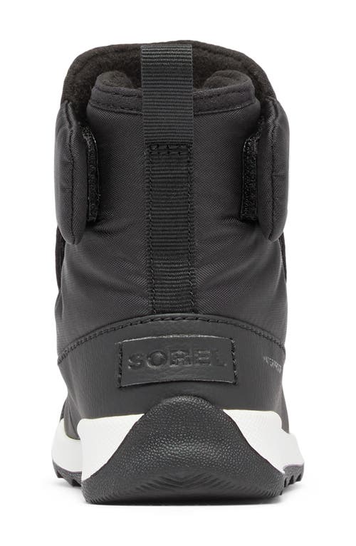 Sorel Kids' Whitney Ii Faux Fur Lined Waterproof Snow Boot In Black/sea Salt