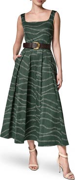 Donna Karan New York Abstract Print Fit & Flare Midi Dress