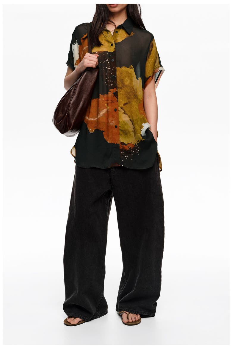 Blot Shirt With Flowing Sleeves, Alternate, color, BLOT XL BLACK