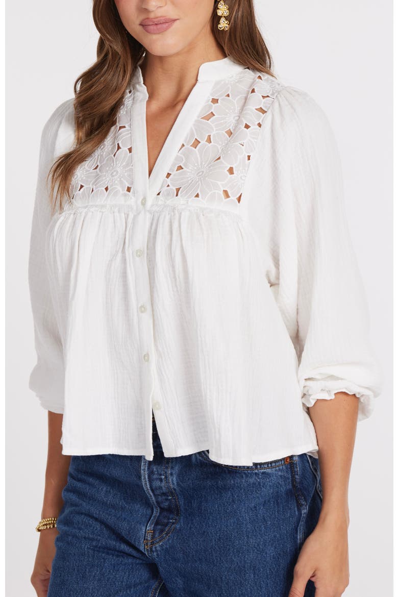 Flora  Texture Blouse, Alternate, color, Salt
