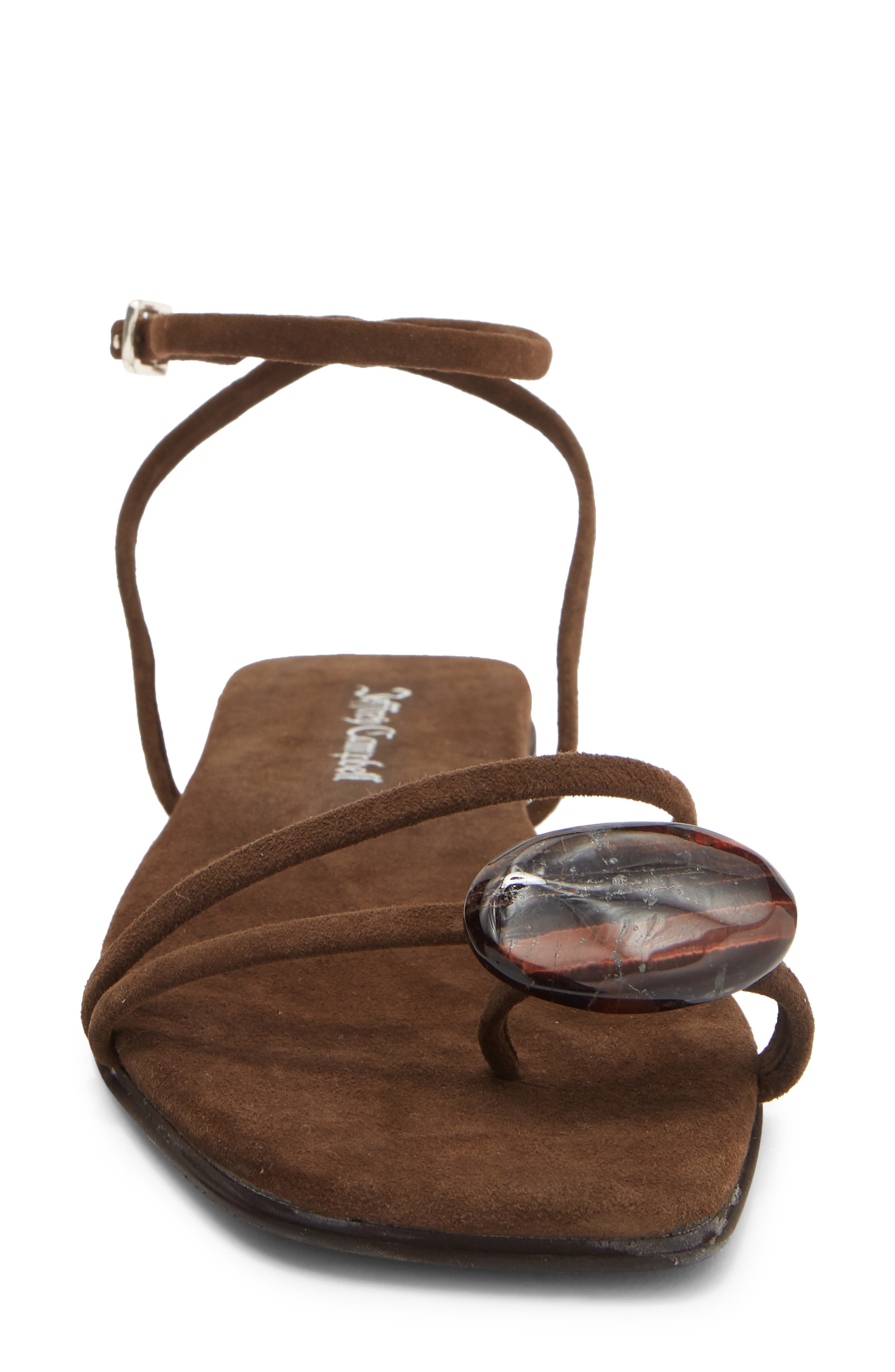 Jeffrey Campbell Lunara Ankle Strap Sandal, Alternate, color, Brown Suede Combo
