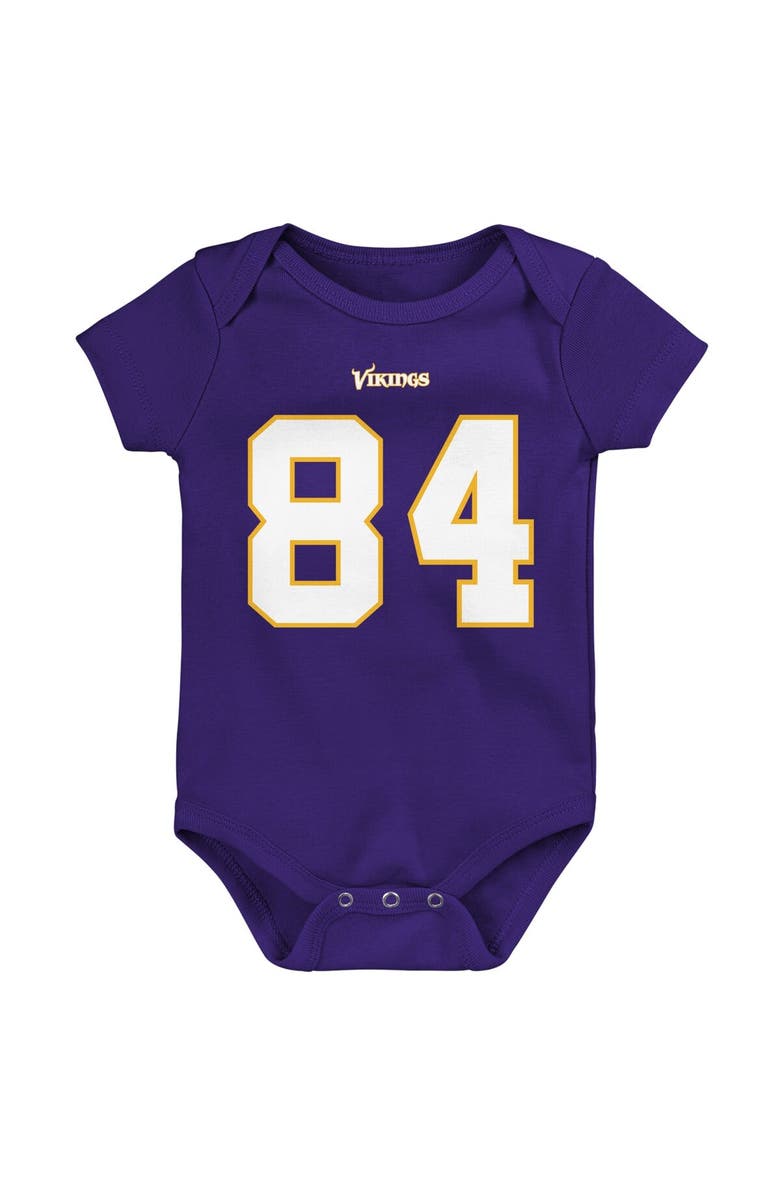 Mitchell & Ness Newborn & Infant Mitchell & Ness Randy Moss Purple Minnesota Vikings Retro Name & Number Bodysuit, Alternate, color, 