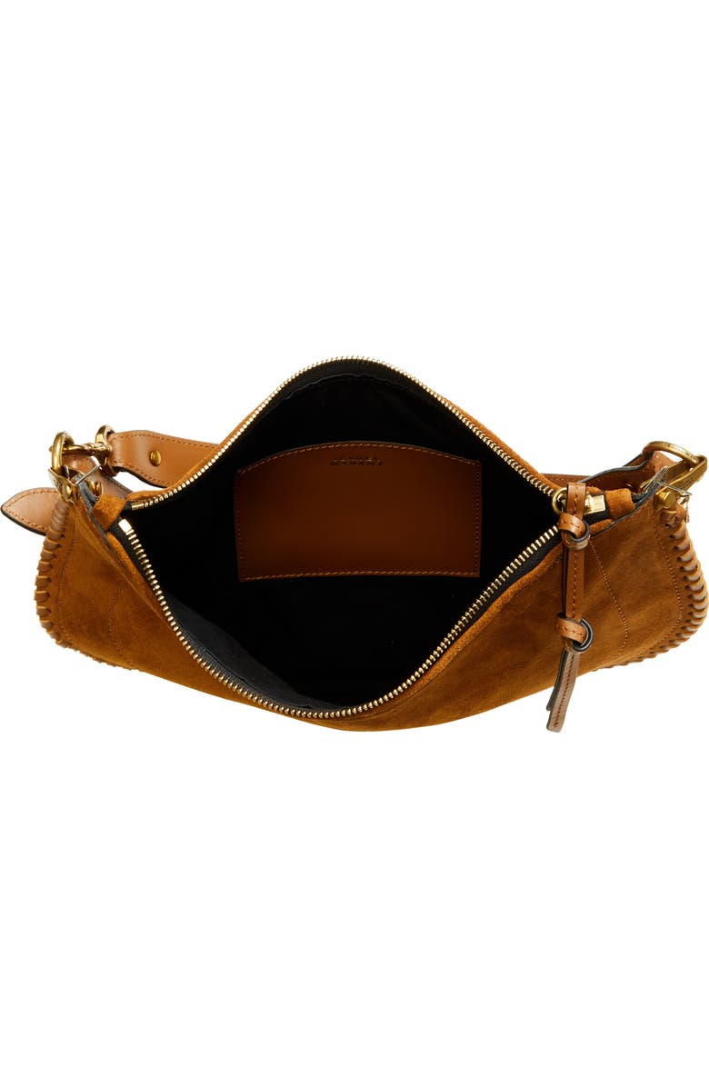 Isabel Marant Oskan Soft Zipped Shoulder Bag, Alternate, color, Cognac