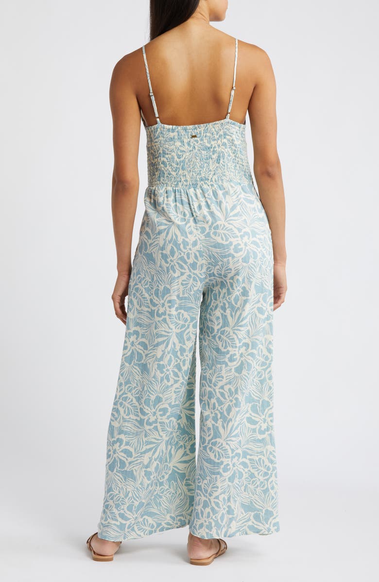 Rip Curl Chambray Floral Print Jumpsuit, Alternate, color, 