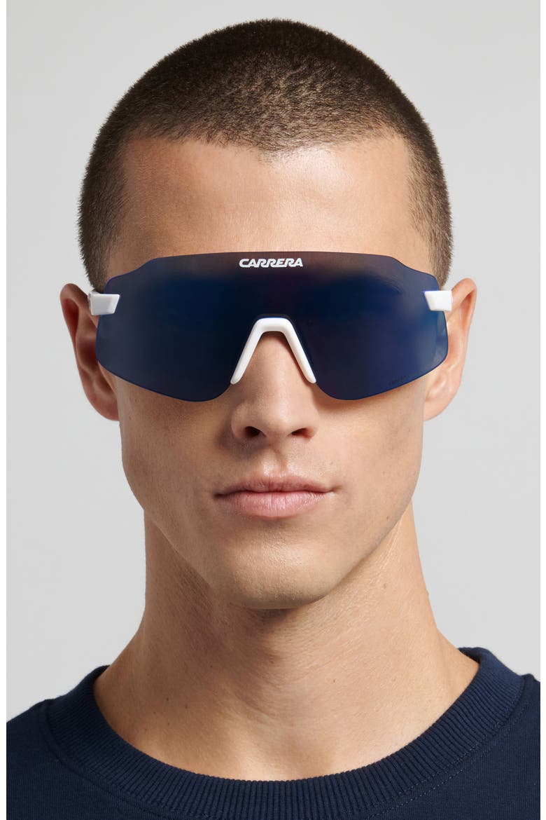 C Sport 99mm Shield Sunglasses, Alternate, color, MATTE WHITE/ BLUE