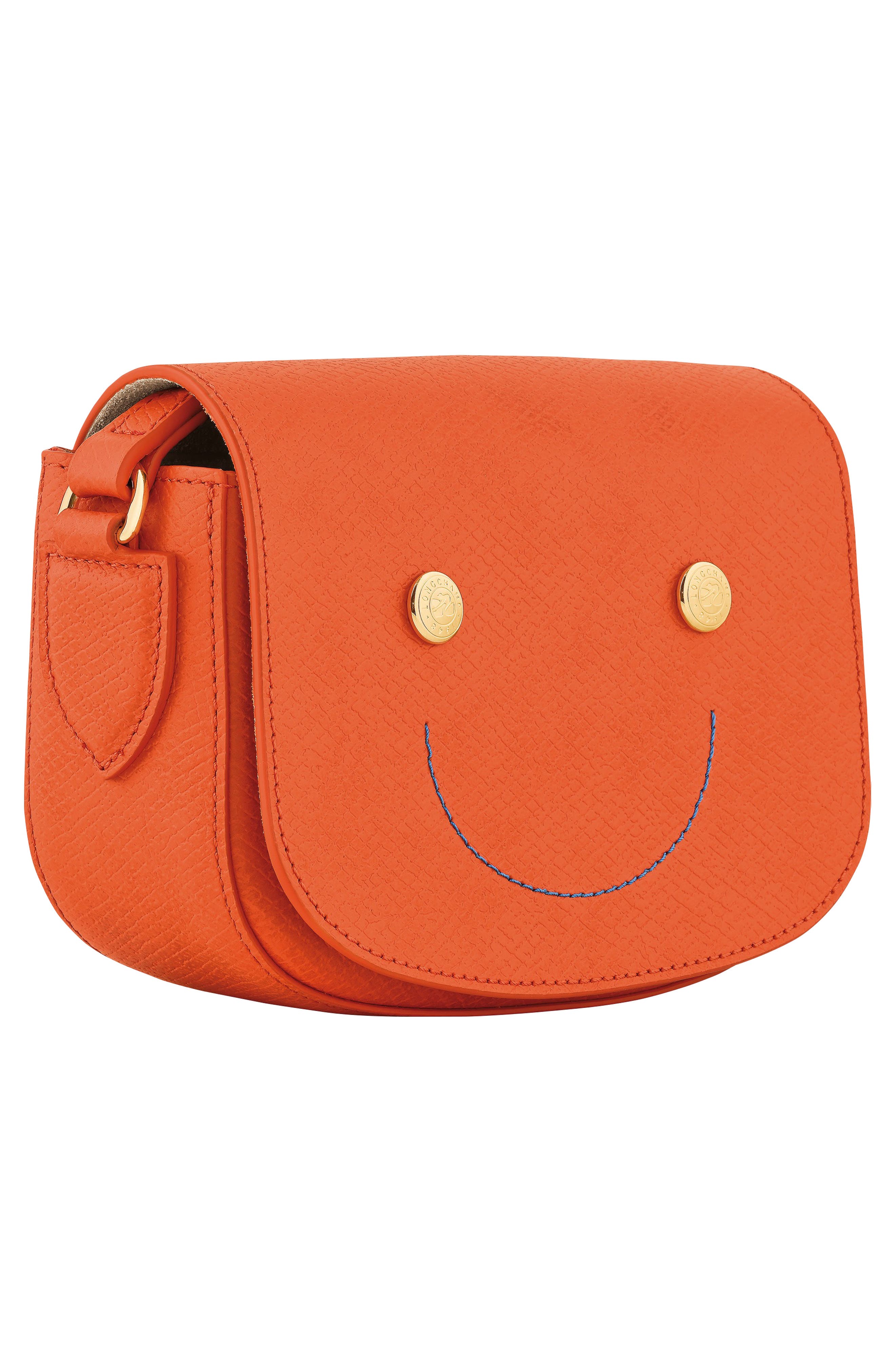 Les Champs Leather Crossbody Bag, Alternate, color, ORANGE