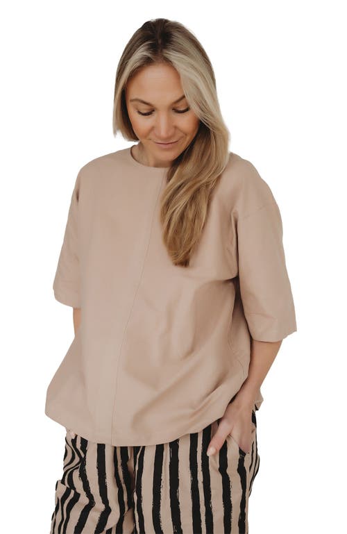 Turtledove London Organic Cotton Doris Tie Back Top in Beige  product