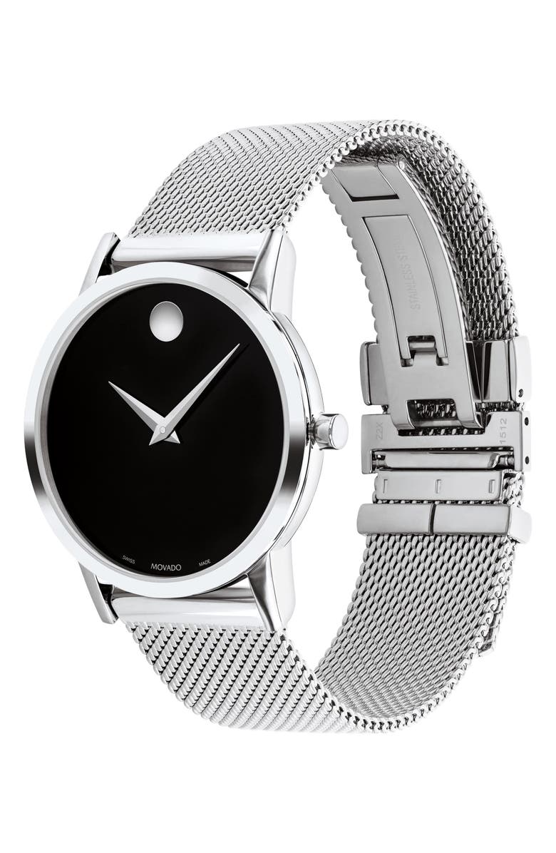 Movado Museum Classic Mesh Strap Watch, 33mm, Alternate, color, 