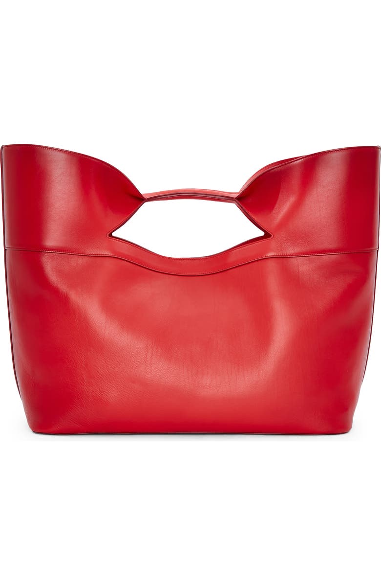 McQueen The Small Bow Leather Tote, Alternate, color,