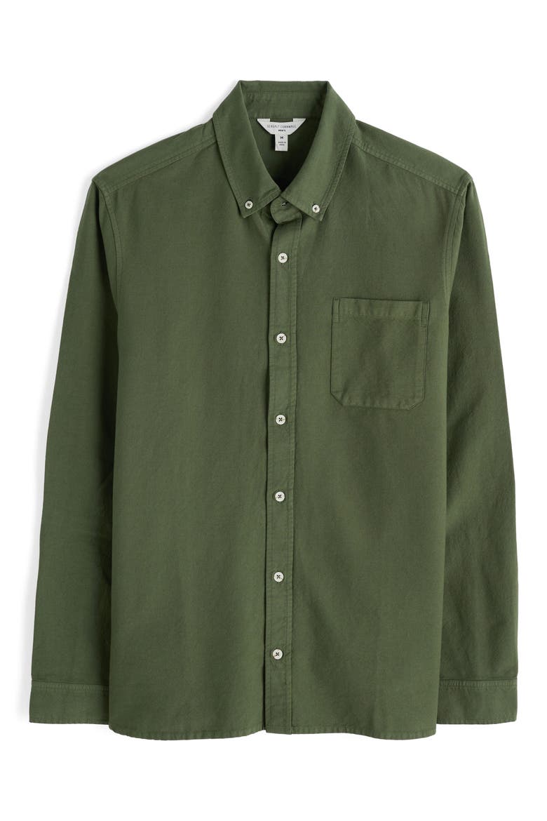 Janken Solid Organic Cotton Button-Down Oxford Shirt, Main, color, HOSTA