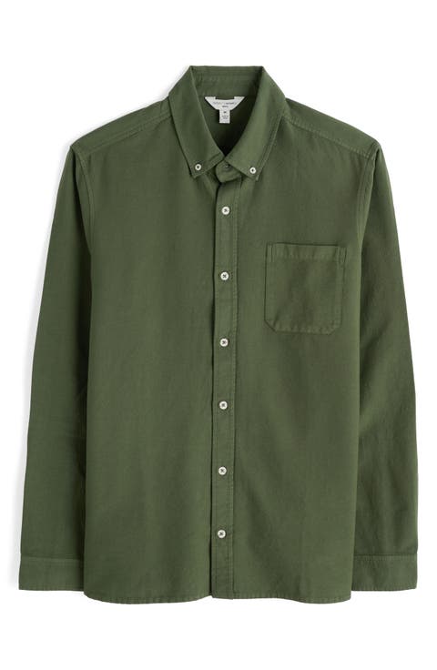 Janken Solid Organic Cotton Button-Down Oxford Shirt