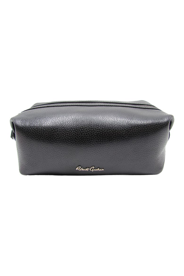Manhattan Leather Dopp Kit, Alternate, color, BLACK