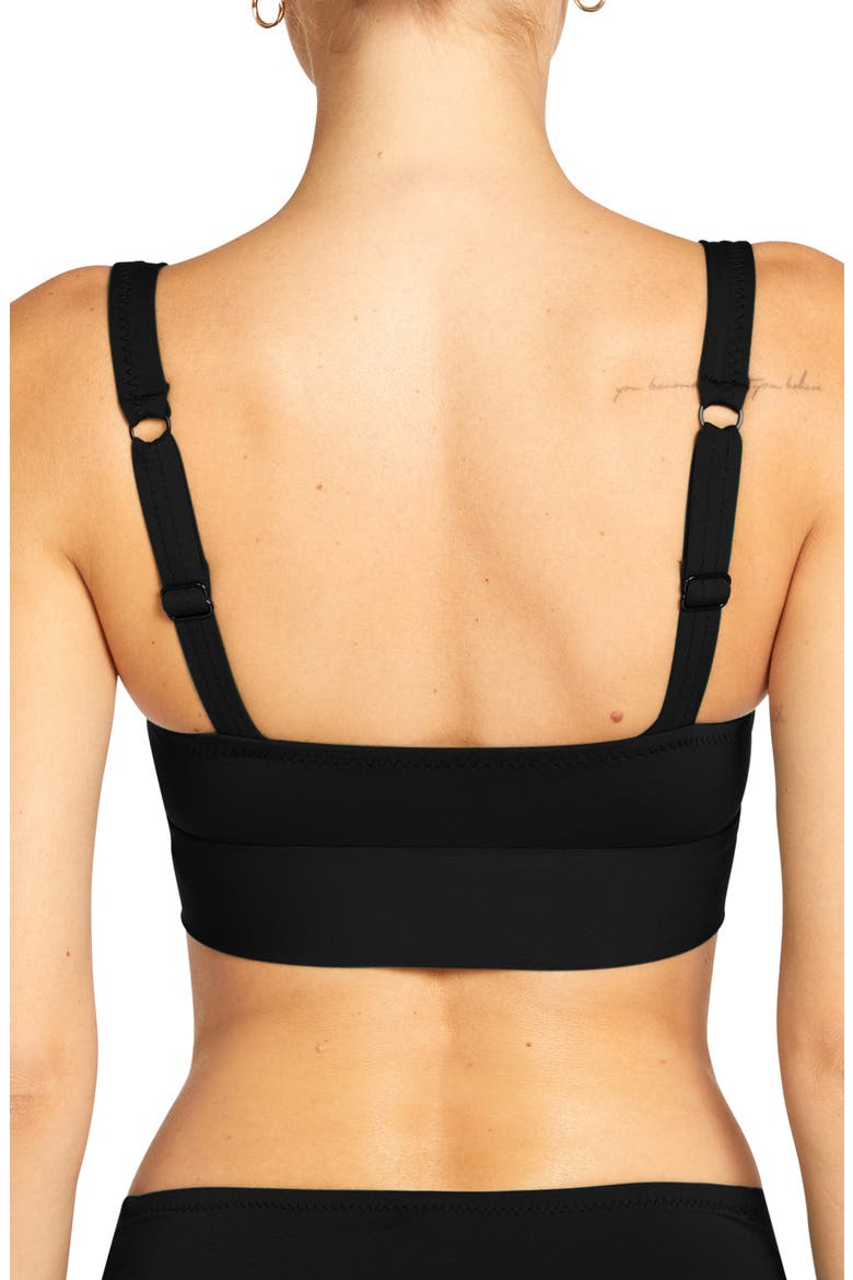 Ava Knot Front Bikini Top, Alternate, color, BLACK