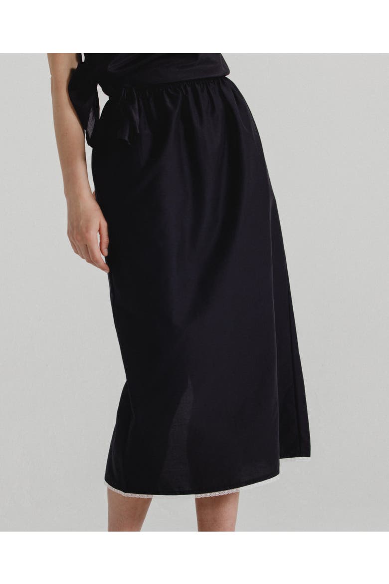 Silk Cotton Skirt, Main, color, Black