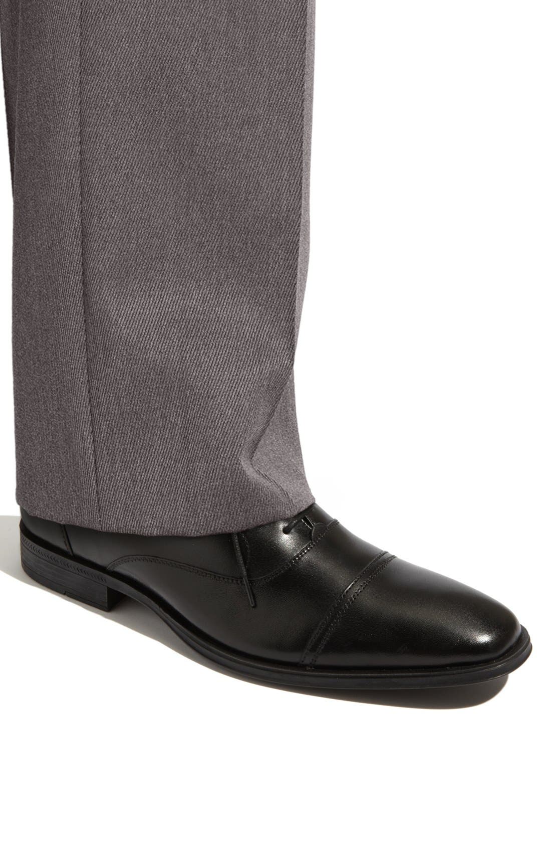 'Air Adams' Cap Toe Oxford, Alternate, color, BLACK NAPPA